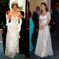 Lady Diana w 1986 roku, księżna Cambridge w 2012 roku, Fot. Getty Images