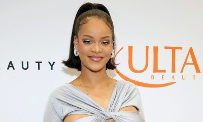 Rihanna w metalicznym komplecie Coperni