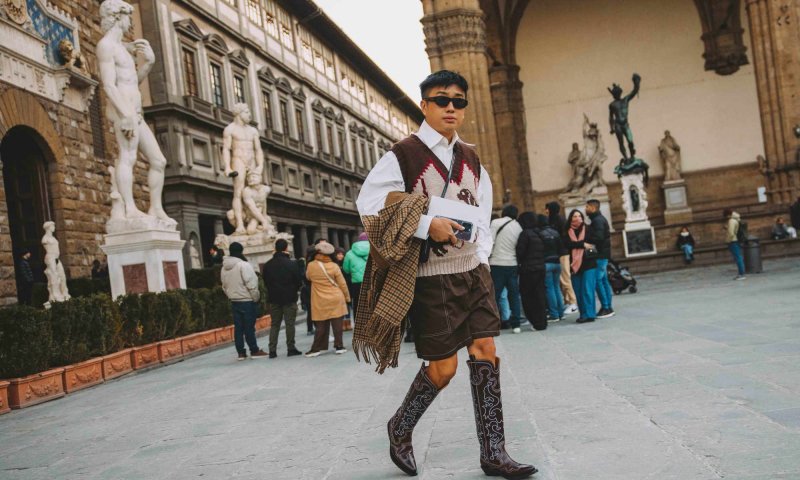 Street style z tygodnia mody męskiej Pitti Uomo jesień-zima 2024