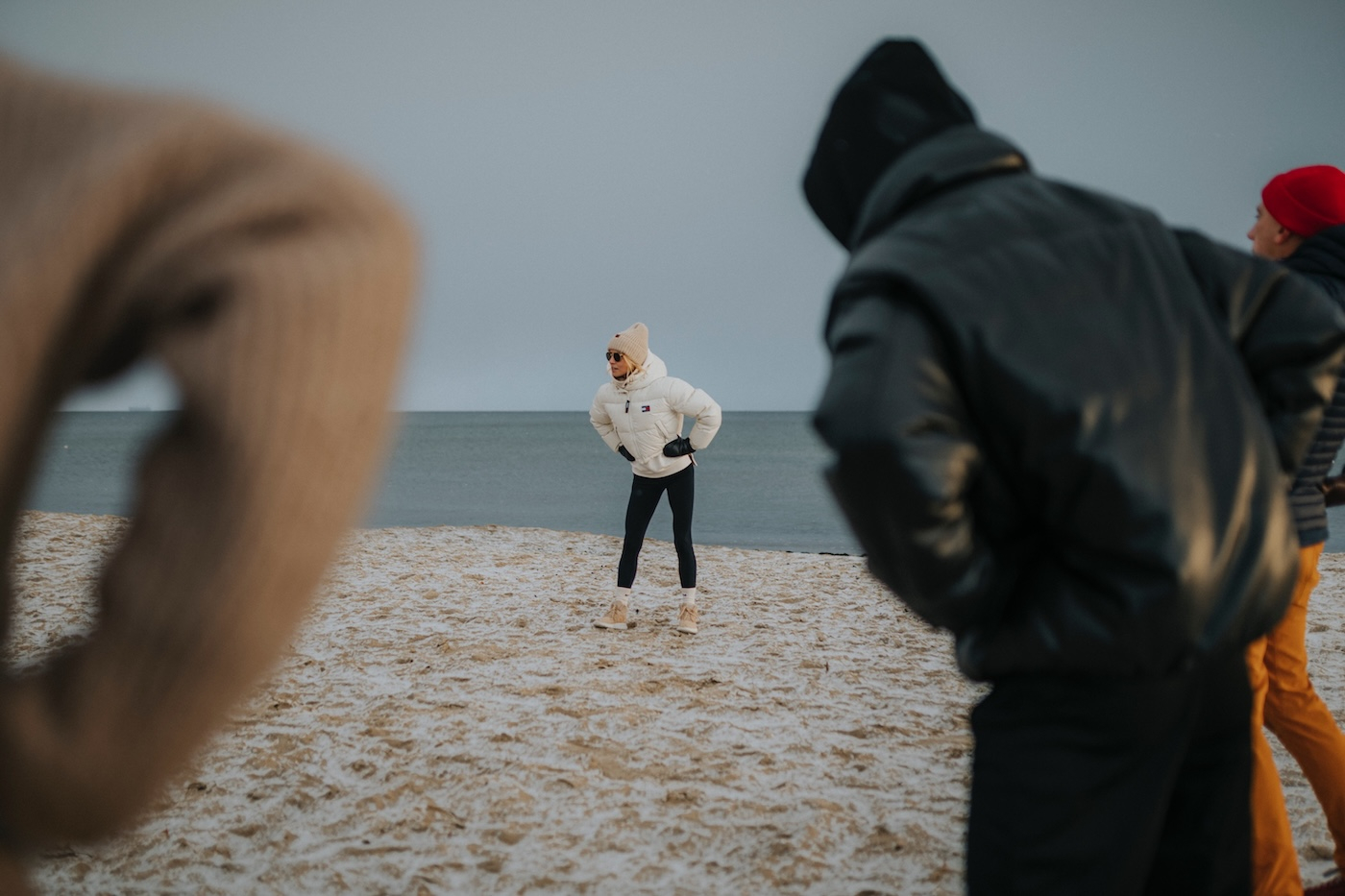 Poranny rozruch na plaży