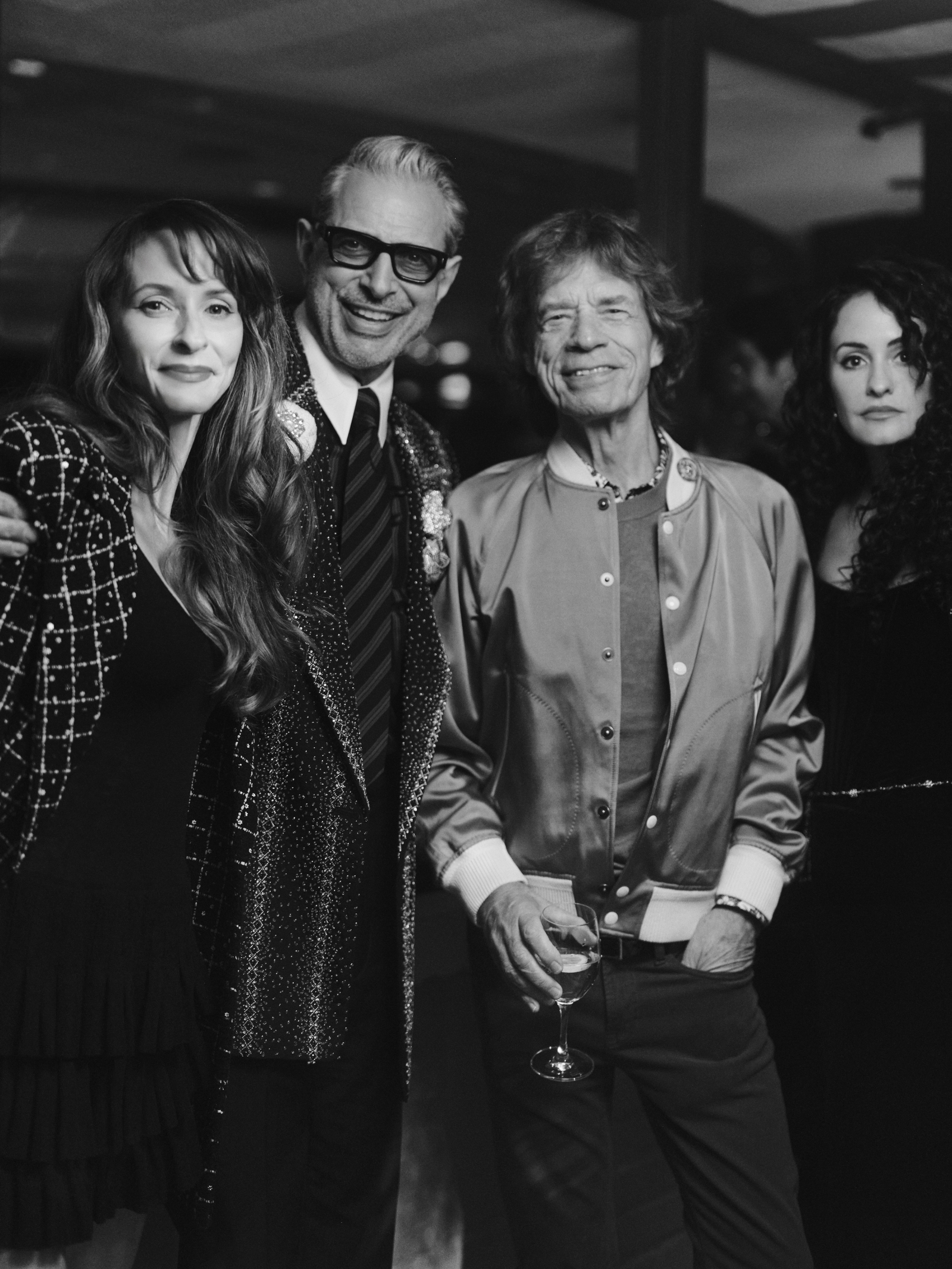 Emilie Livingston, Jeff Goldblum, Mick Jagger i Melanie Hamrick 