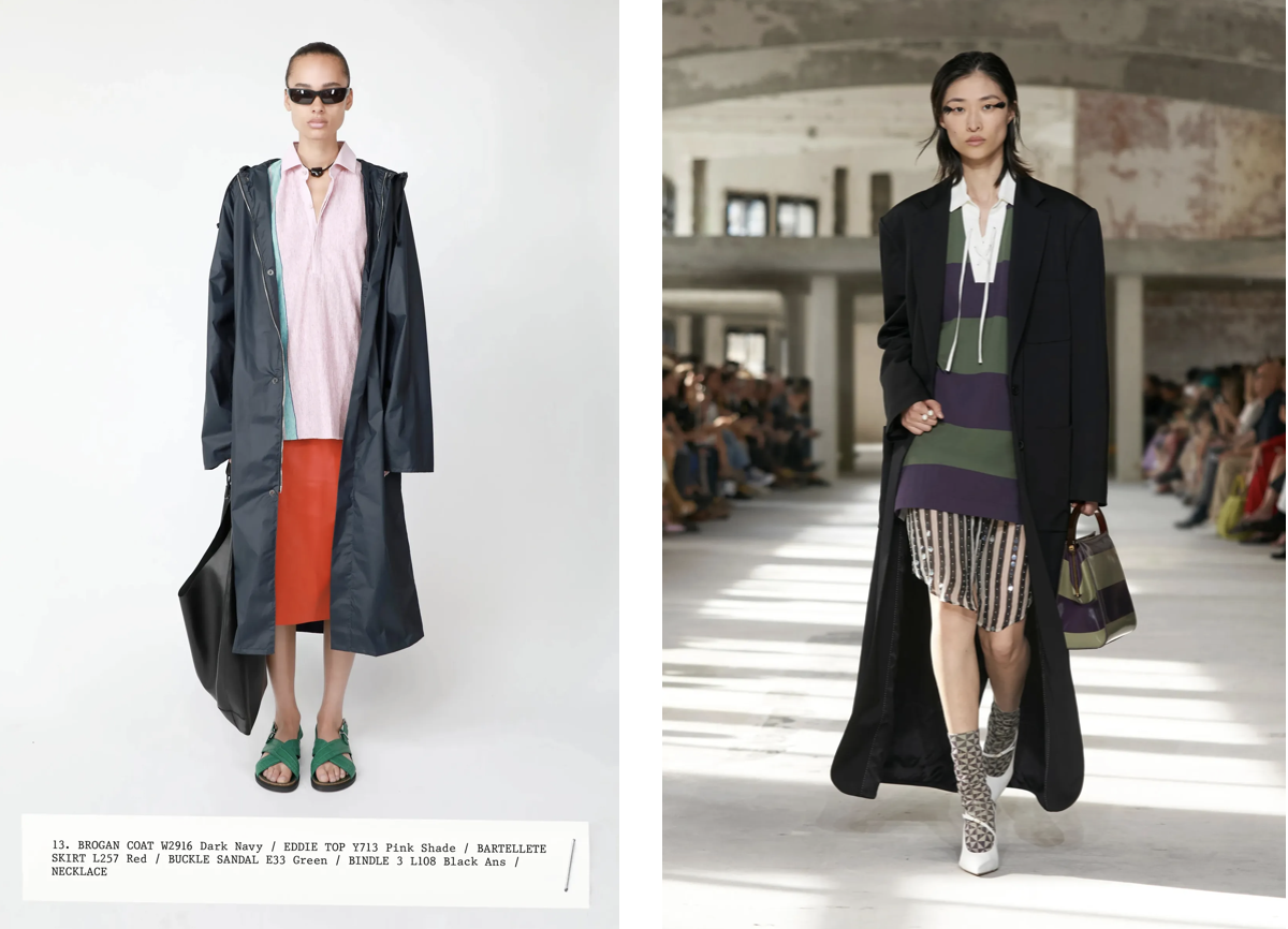 The Row spring/summer 2024; Dries Van Noten spring/summer 2024 (Fot. Materiały prasowe; Launchmetrics.Spotlight)