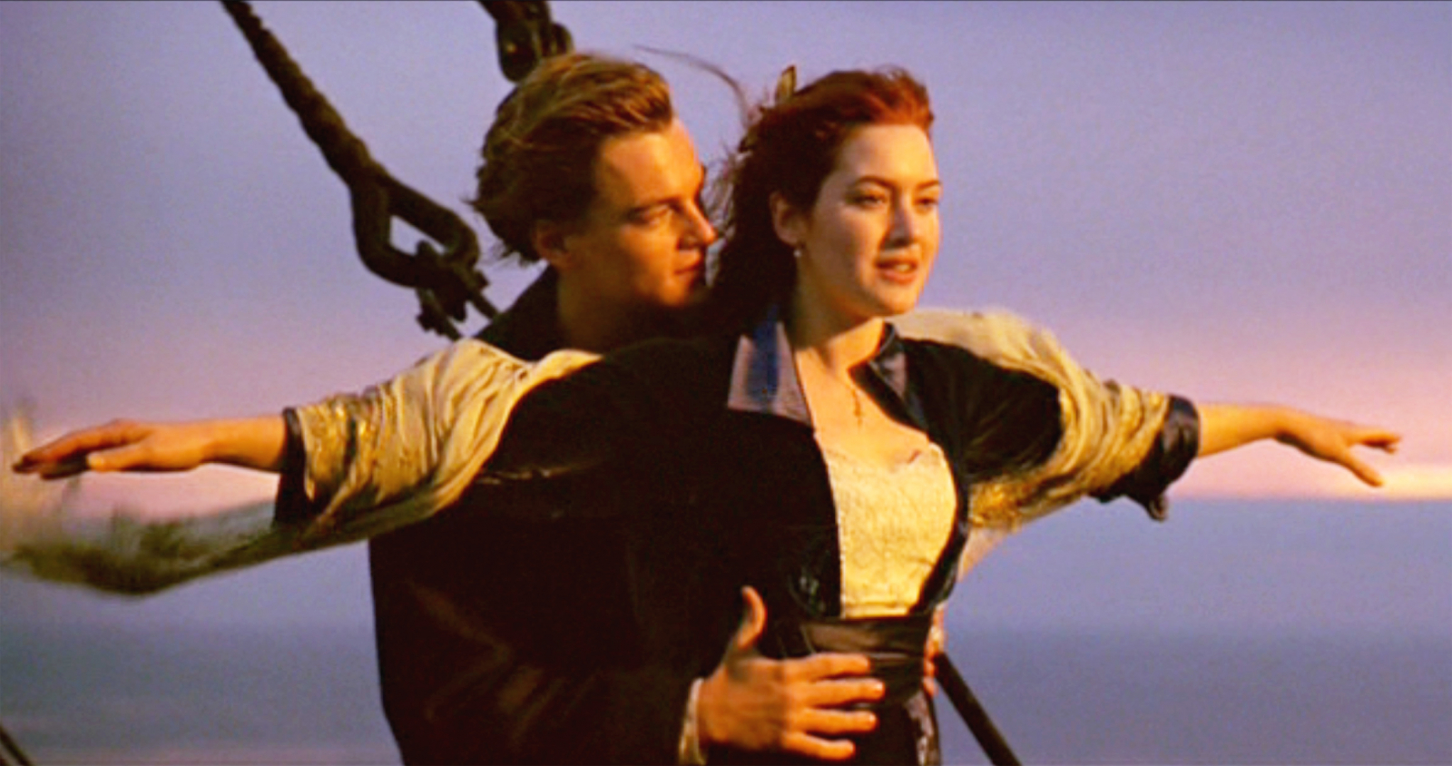 Kate Winslet i Leonardo DiCaprio w filmie „Titanic”, 1997 (Fot. CBS via Getty Images)