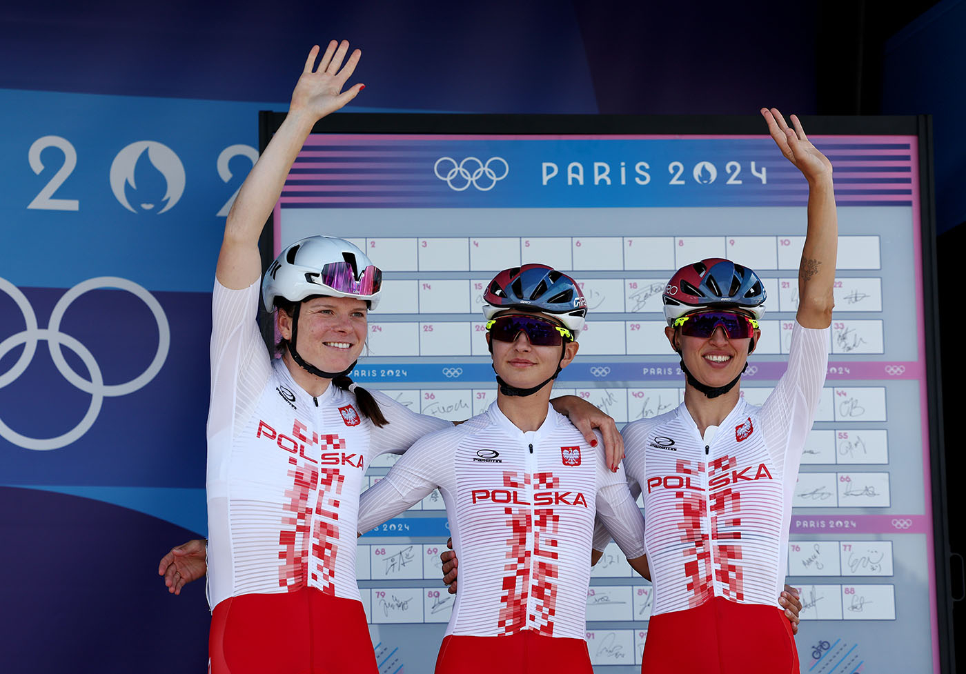 Marta Lach, Agnieszka Skalniak-Sojka i Katarzyna Niewiadoma / (Fot. Tim de Waele/Getty Images)