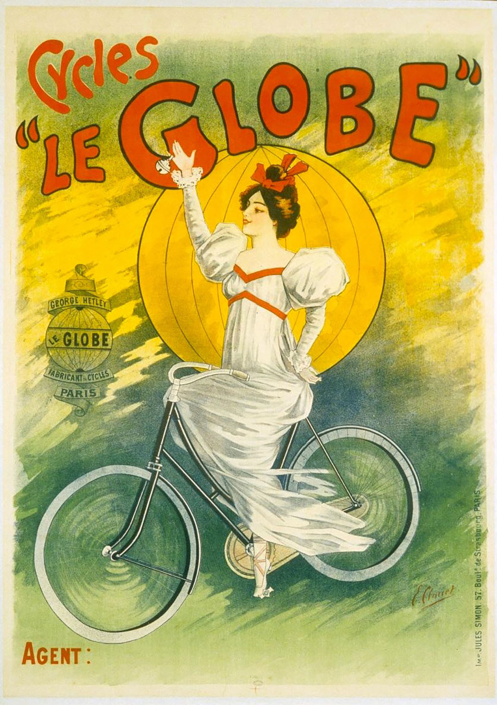 Reklama rowerów dla pań „Le Globe”, 1895, rys. Emile Clouet (Bibliothèque Forney)