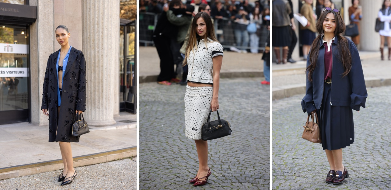 Nara Smith, Addison Rae i Ariana Greenblatt z torebką Miu Miu / Fot. Getty Images