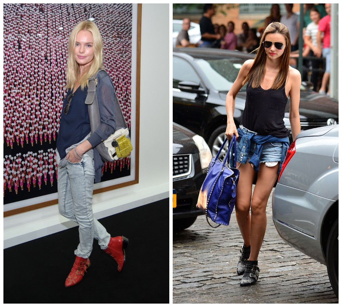 Kate Bosworth w Londynie w 2008 roku, Miranda Kerr w Nowym Jorku w 2013 roku (Fot. Nick Harvey, James Devaney/Getty Images)