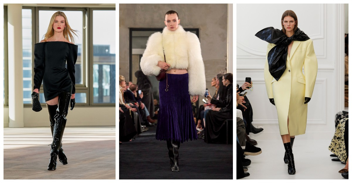 Kozaki i botki z kwadratowym noskiem w kolekcjach Stelli McCartney, Alaia, Givenchy (Fot. Spotlight. Launchmetrics )