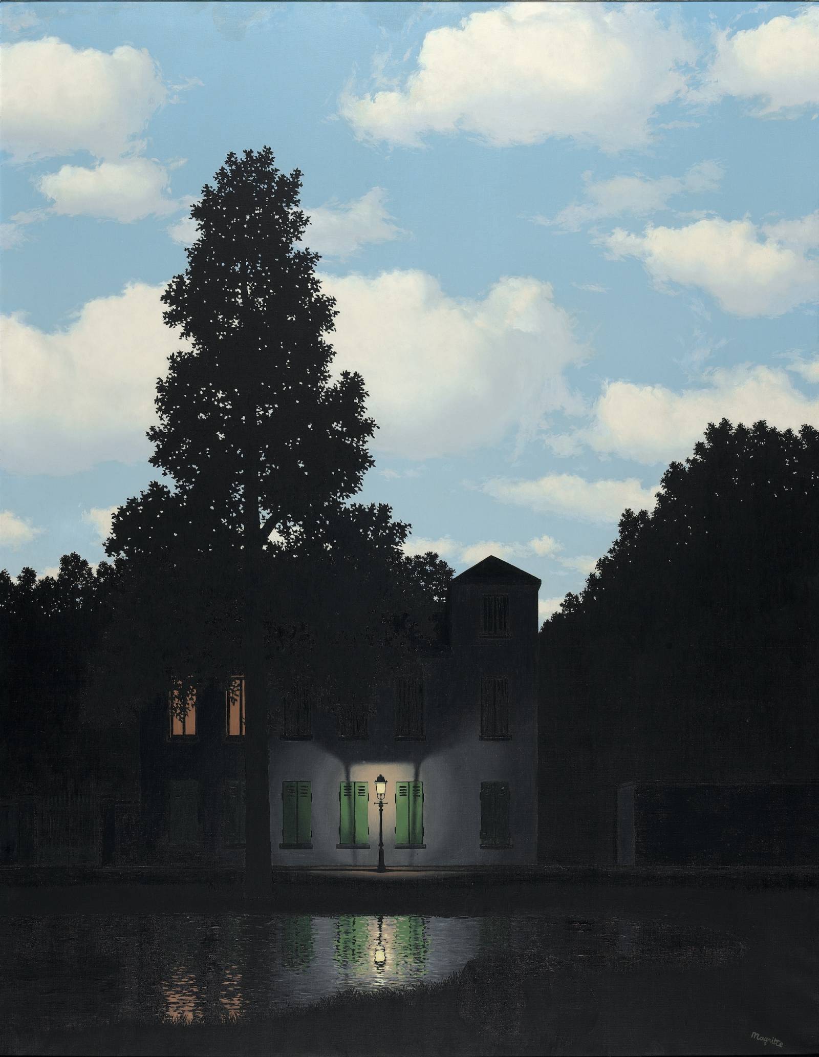 René Magritte, Królestwo świateł, 1954 (Bruxelles, Musée Magritte, Musées royaux de Belgique © Bruxelles, MRBAB / photo : J. Geleyns – Art Photography © Adagp, Paris, 2024)