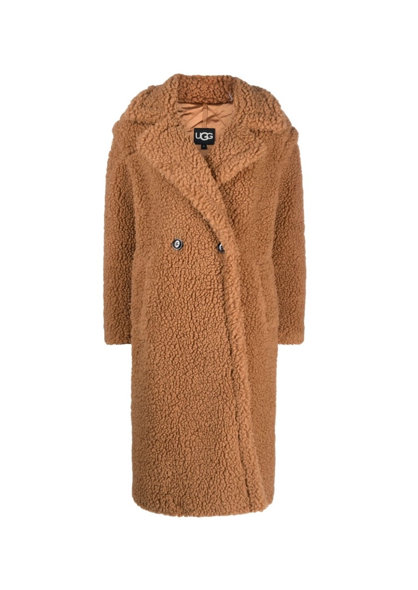 Brązowy płaszcz teddy coat marki UGG, model UGG Gertrude.