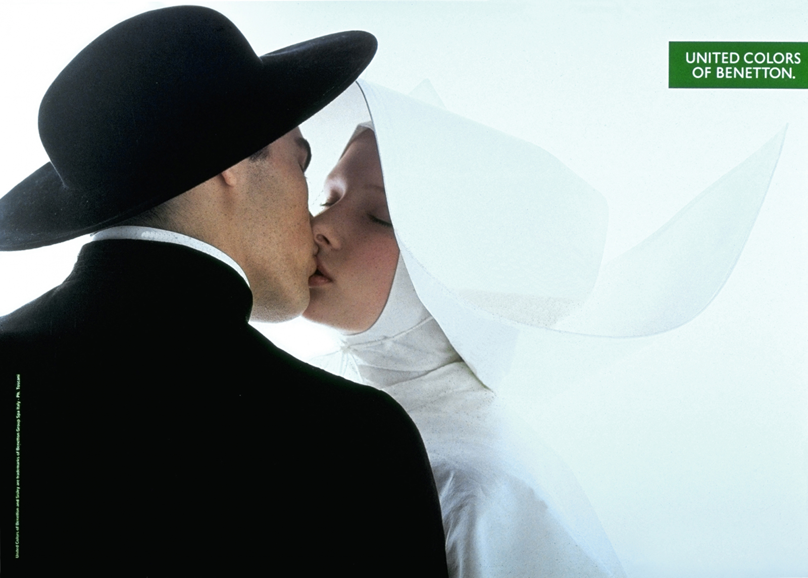 Benetton jesień-zima 1991, Priest and nun, fot. Oliviero Toscani