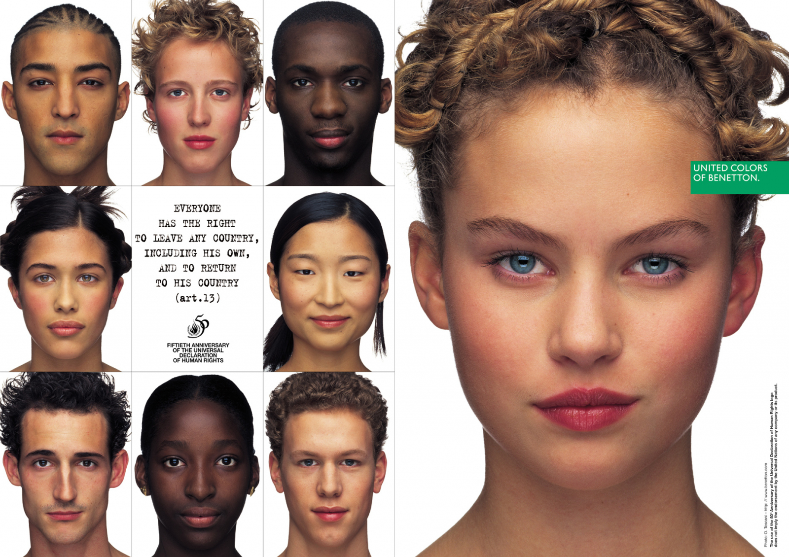 Benetton wiosna-lato 1998, Human Rights - UN, fot. Oliviero Toscani