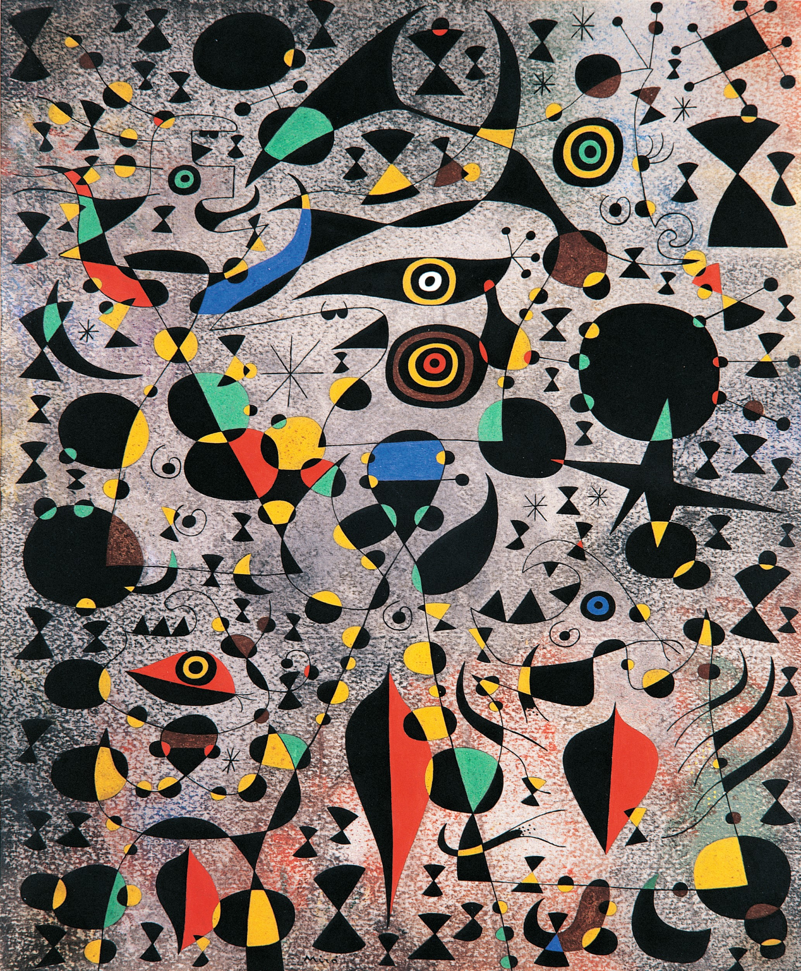 Joan Miró, „Femmes encerclées par le vol d’un oiseau”, 1941 (Collection particulière. Courtesy Galerie 1900-2000, Paris © Galerie 1900-2000, Paris © Successió Miró / Adagp, Paris, 2024)